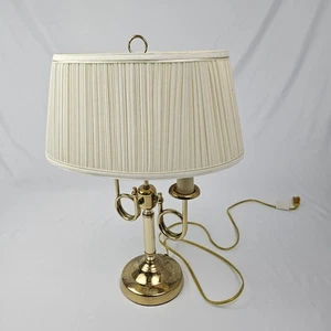 Vintage Messing Bouillotte Lampe Doppel Horn Bund Louis XVI Stil - Bild 1 von 14