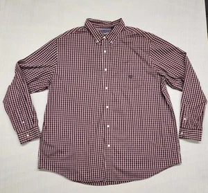 Camicia elegante Chaps Ralph Lauren marrone a quadri facile cura uomo taglia 3XB 3XL grande - Foto 1 di 8