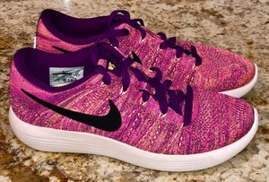 NIKE LunarEpic Low Flyknit Bright Grape Pink Mel Training Running Shoes Womens 7 - Picture 1 of 8