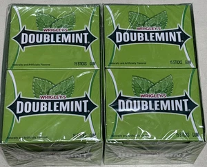 2X WRIGLEY'S DOUBLEMINT Mint Gum Chewing Gum Bulk Pack, 15 Stick Pack of 10 - Picture 1 of 6