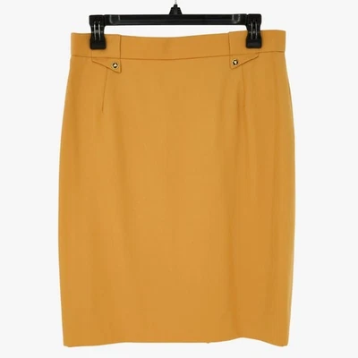 Escada Skirt Womens 8 US 40 EU Rust Gold Wool Pencil Back Zip Lined Career Vtg - Image 1 of 4