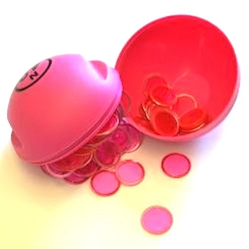 Pink Bingo Ball Magnet With 100 Magnetic Chips - Image 1 of 1