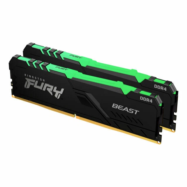Kingston FURY Beast RGB 16GB (2 x 8GB) PC4-21300 (DDR4-2666) UDIMM Memory -... - Image 1 of 1