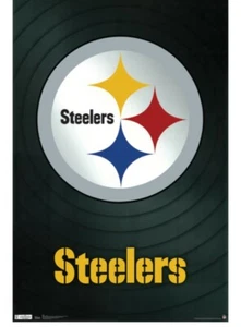 Póster con logotipo del equipo Pittsburgh Steelers de la NFL 24x36 - decoración de estampado artístico de pared de fútbol americano - Imagen 1 de 8