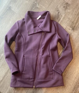 Mujer Lucy Atlético Asymetrica Cremallera Chaqueta Abrigo Ciruela Púrpura Grande - Imagen 1 de 1