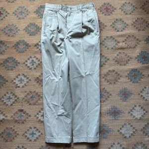 Pantalones De Colección Para Hombres 32x30 Plisados Chino Antiguo Dinero Sucesión Hiedra Preparación Años 90 Sueltos - Imagen 1 de 8
