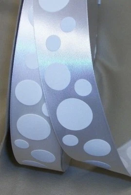 CINTA SATINADA CARA ÚNICA BURBUJAS 10 yardas (elección de 5 colores y 2 anchos) Foto 1 de 2