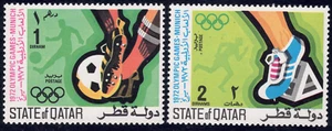 1972 Qatar SC# 303-304 - Olympic Rings, Soccer - 2 Different Stamps - M-NH - Picture 1 of 1