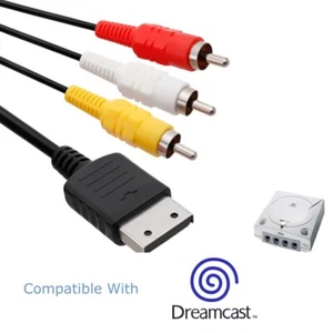SEGA DREAMCAST Console - RCA AV Audio Video Lead Cable TV - UK Seller  - Picture 1 of 3