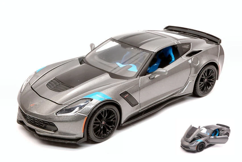 Maisto CHEVROLET CORVETTE GRAN SPORT 2017 GUN METAL W/BLACK STRIPES 1:24 - Imagen 1 de 1