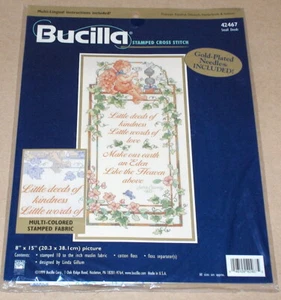 Bucilla / Linda Gillum "Kleine Taten" Freundlichkeit & Liebe gestempelt Kreuzstich Kit - Bild 1 von 2