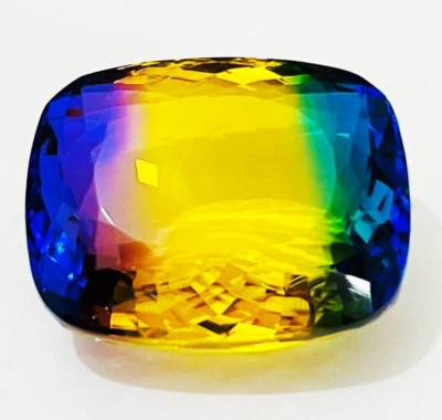 Zertifizierter Wassermelonen-Turmalin 94+ kt zweifarbig lose Edelstein Kissen... - Bild 1 von 4