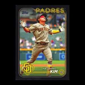 2024 Topps Ha-Seong Kim Black #127 San Diego Padres Atlanta Braves /73 - Picture 1 of 2