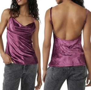 Free People All Night Samt Tunika Figur Marmelade lila Größe Large neu mit Etikett - Bild 1 von 6