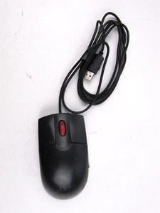 IBM USB Mouse Wired Corded Optical Black Button Scroll Wheel MO28UO - Picture 1 of 5