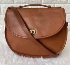 Vintage Coach Plaza Bag Tan Leather Satchel Crossbody Handbag 9860