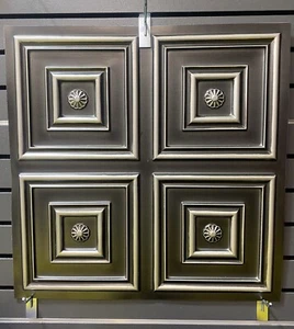 # 112 Antigua plata 2'x2' PVC imitación lata panel decorativo de azulejos pegamento - Imagen 1 de 7