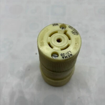 BRYANT 72120-NC White Locking Nylon Connector Body 20A 120/208V 4 Pole 3W Q:1 ⭐ - Image 1 of 4