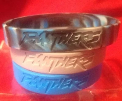 NFL CAROLINA PANTHERS 橡胶手链腕带 CAM 3 包全新! — 第 1/2 张图片