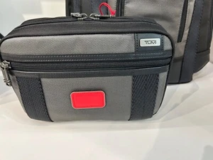 NEW Tumi Fremont MCGUIRE Ballistic Nylon TRAVEL DOPP KIT - DARK GRAY w/ RED - Picture 1 of 3
