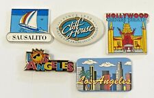 Vintage Lot of (5) California Fridge Souvenir Magnets, Hollywood, Los Angeles