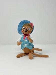 Annalee Easter Springtime Brown Boy Mouse Blue Top Hat & Vest Pink Bow Tie 2014 - Picture 1 of 10