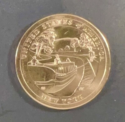 2021-D New York American Innovation Dollar (AID) ERIE CANAL BOAT * Ships FREE - Image 1 of 2