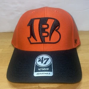 New Cincinnati Bengals Hat ‘47 Brand MVP Adjustable B Logo Orange / Black Cap - Picture 1 of 5