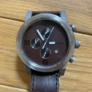 Nixon The Ride Watch Leather band Band color brown No box Dead battery - Picture 1 of 6