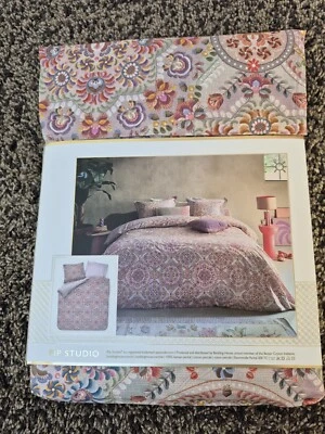 NUOVO Pip Studio lenzuola 200x200/2x80x80 cm El Bordado rosa colorato  - Immagine 1 di 4