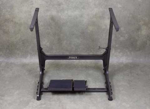 Vintage Pfaff Sewing Machine Cast Iron Treadle Base Heavy Industrial Original Cover