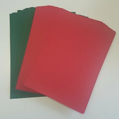 STELLA PAPERCRAFTS A4 Xmas Red & Xmas Green Card Pack Bundle x50 Sheets, 240gsm (297mm x 210mm)
