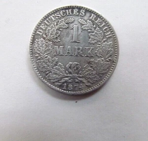 Germany Empire 1874 H One ( 1 ) Silver Mark Coin - Looks Unc. - Picture 1 of 2
