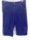 Athleta Corduroy Pant Women Sz 4 30X16 Caprie Embroidered Shorts Purple Rn109693