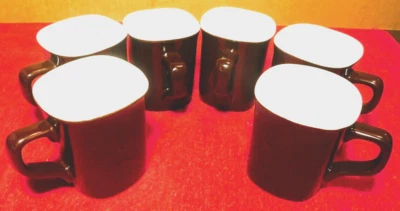 Crate & Barrel~Brown Chocolate Espresso Mini Cups Demitasse 2 fl. oz. 6 Pc. - Image 1 of 4