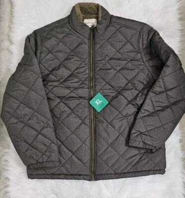 Chaqueta acolchada forrada de lana vintage resistente a la intemperie para hombre, verde, XXL Foto 1 de 3