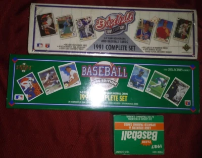 ¡Juegos completos de fábrica de béisbol Upperdeck 1990 y Upperdeck 1991 con Fleer 1987 U.D! Foto 1 de 4