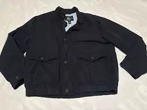 Brooks Brothers Linen Blend Bomber Jacket Mens XL Navy Blue Country Club  - Picture 1 of 4