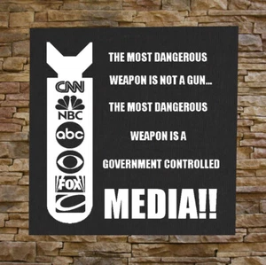 Anti Media Canvas Print / BACK Patch - Human Liberation Rights Anarchy Class War - Picture 1 of 4