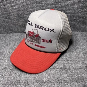 VINTAGE Case IH Maxxum Hat Cap Snap Back Gray Red Trucker Magnum Hull Bros 90s - Picture 1 of 11