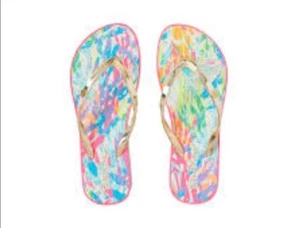 Lilly Pulitzer Damen mehrfarbige Zehentrenner Flip-Flop Größe 9/10 - Bild 1 von 8