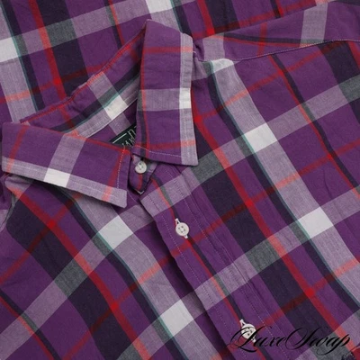 Gitman Bros. Vintage Made in USA Bright Purple Multi Madras Light Shirt M NR #15 - Image 1 of 4
