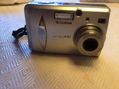 Fujifilm Digital Camera FinePix A303 3.2MP Silver Tested No Memory Card - Image 1 of 4