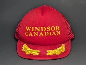 Cappello camionista vintage Windsor canadese whisky snapback rosso cappellini Johnson - Foto 1 di 21