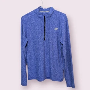 New Balance Womens Space Dye Half Zip Running Top Small Blue - Picture 1 of 10