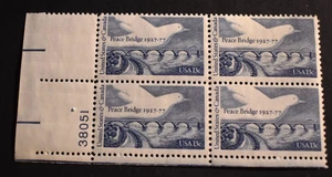 1977 Francobollo Stati Uniti Scott #1721 - Blocco Targa 13 Centesimi - Ponte della Pace - MNH - Foto 1 di 2