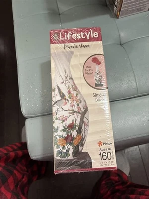NEW RARE Lifestyle Puzzle Vase “Singing Birds” 160 Pieces -- Holds Water!! - Image 1 of 4