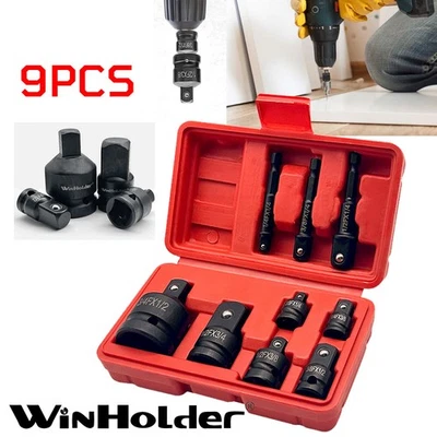 Winholder 9Pcs Impact Adapter Reducer Socket Set 3/4 1/4 3/8 1/2" F to M - Image 1 of 4