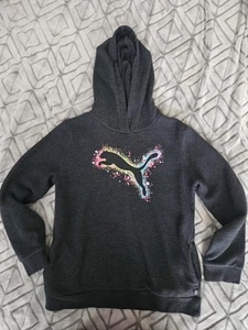 Puma Sweatshirt/Hoodie Dark Gray With Pockets Youth Size 14-16 - Picture 1 of 6