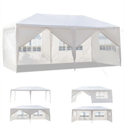 10'x20' White Outdoor Gazebo Canopy Wedding Party Tent 6 Removable Window Walls - Image 1 of 4